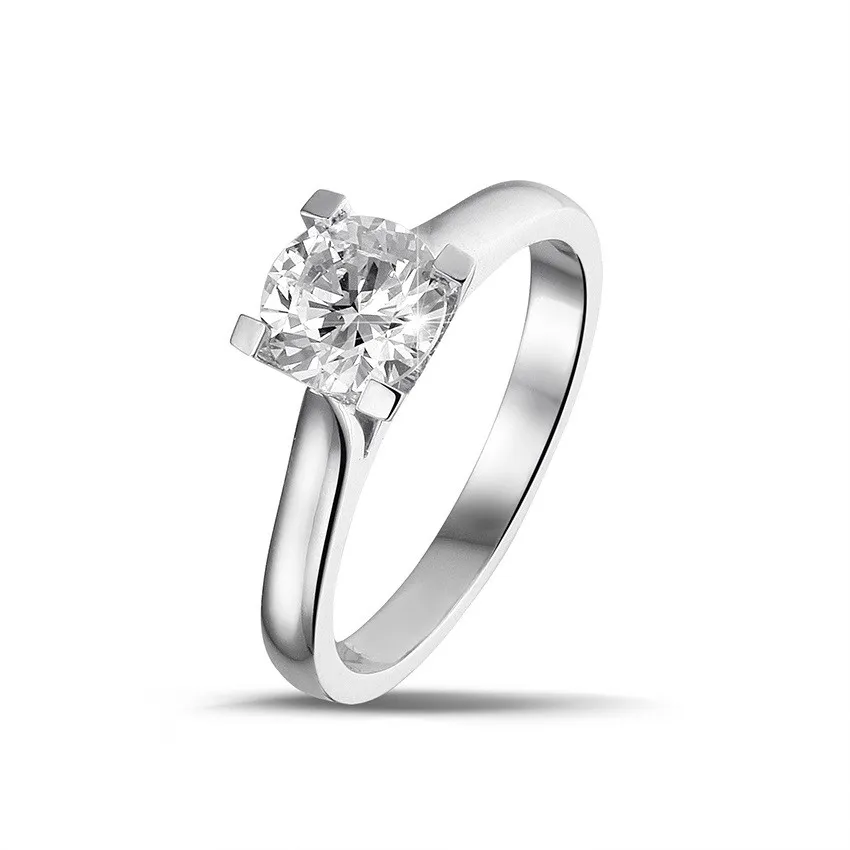 0.90 quilates anillo solitario diamante de oro blanco 