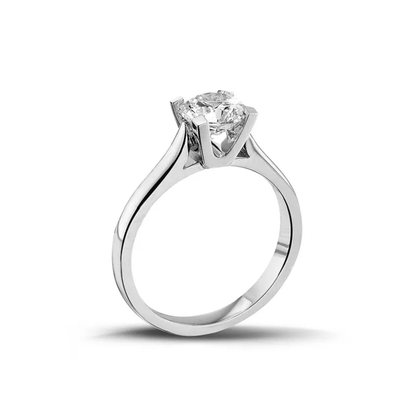 0.90 quilates anillo solitario diamante de oro blanco 