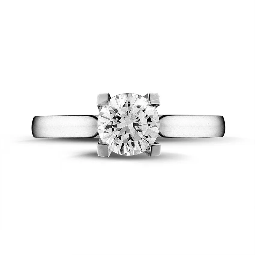 0.90 quilates anillo solitario diamante de oro blanco 