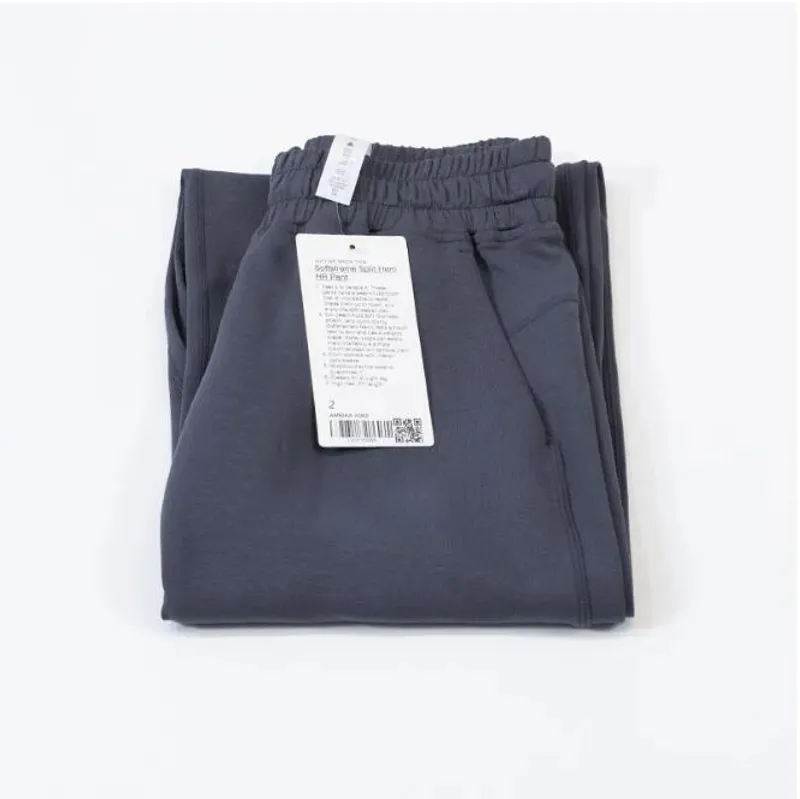 2023 LL YOGA SOFTSTREME PANTALONES SPLITHEM LONG LADIES CINTURA ALTA TELA SUAVE PANTALONES RECTOS JOGGER MUESTRA PIERNAS YOGA F