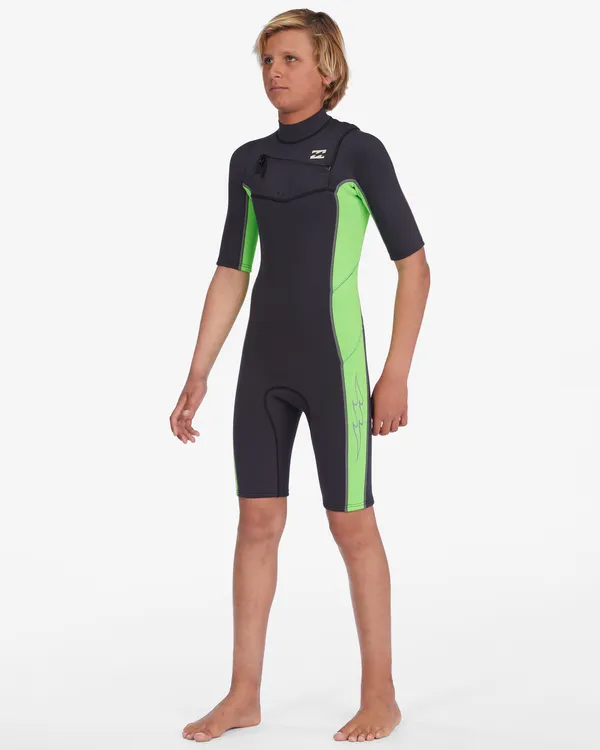 2/2MM ABSOLUTE  TRAJE DE SURF DE PRIMAVERA CON MANGA CORTA Y CREMALLERA EN EL PECHO PARA CHICOS 816