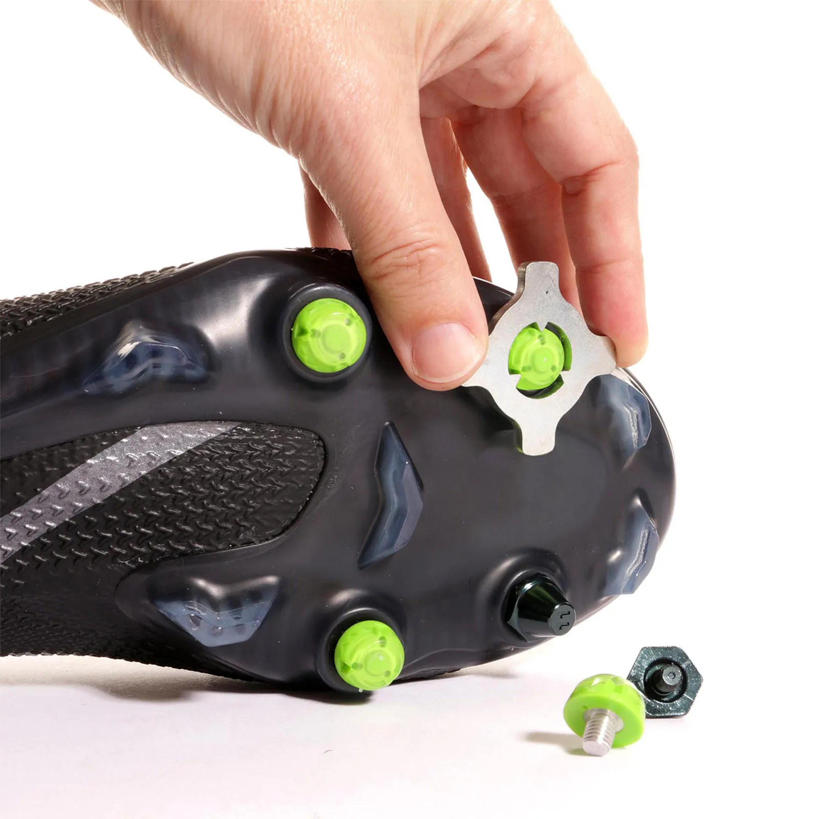 2x tacos goma TPU botas fútbol estándar Studiamonds verde
