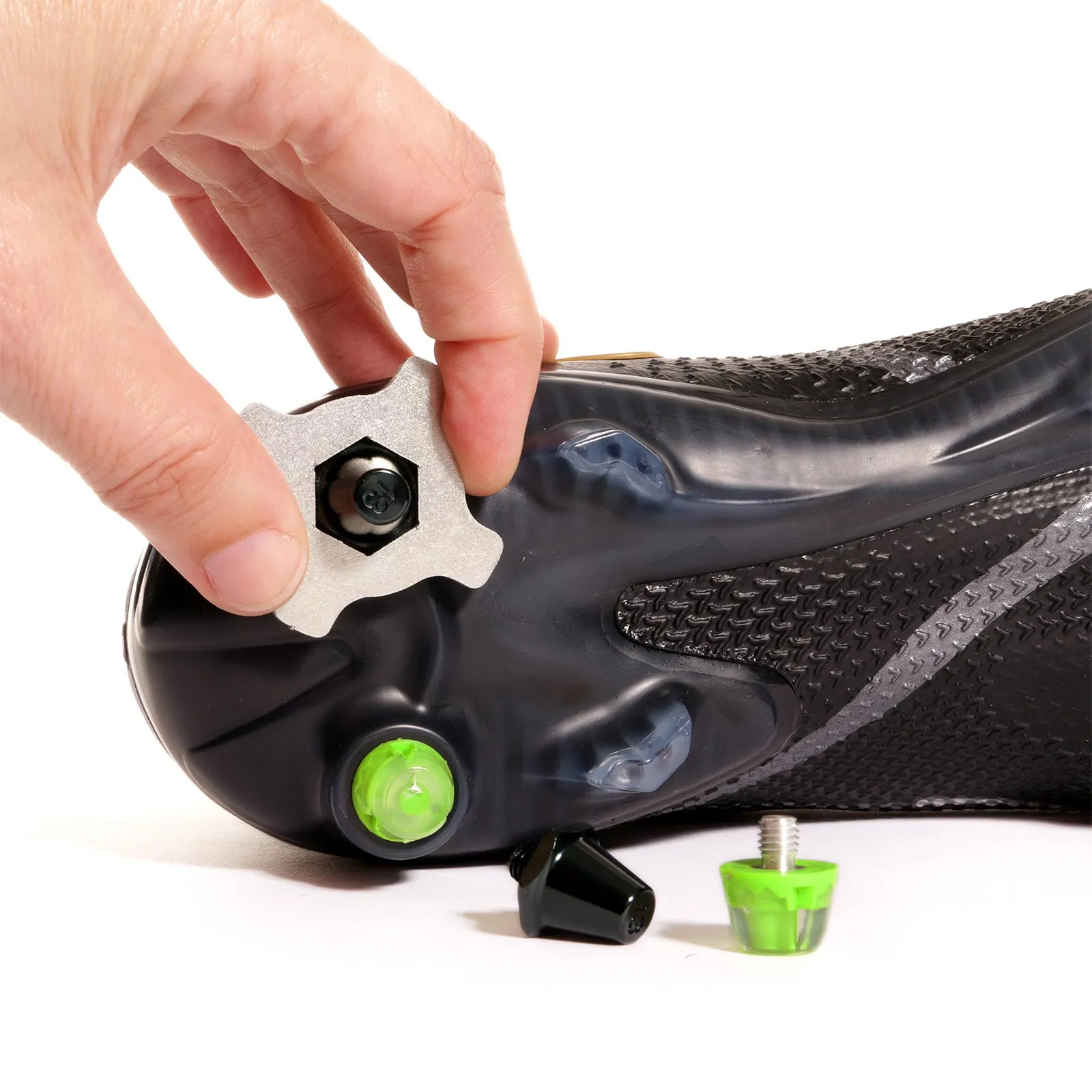 2x tacos goma TPU botas fútbol estándar Studiamonds verde