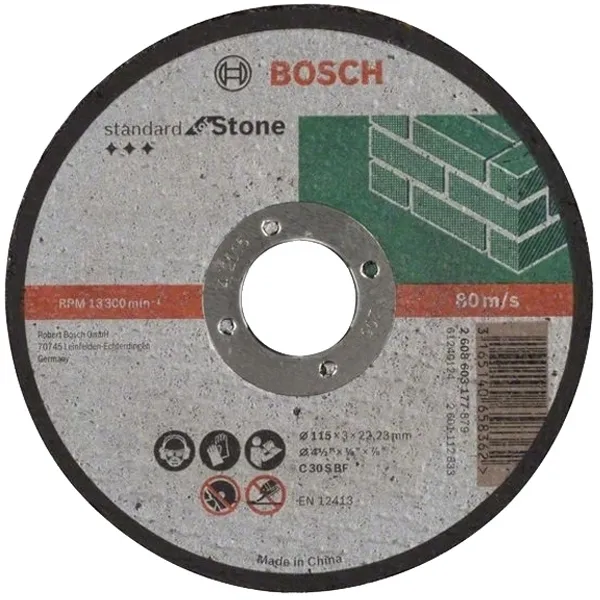 4X BOSCH  STANDARD FOR STONE  DISCO DE CORTEPIEDRA, 115X22,2X3MM, 1 CADA + BOSCH  STANDARD FOR STONE  DISCO DE CORTEPIEDRA, 