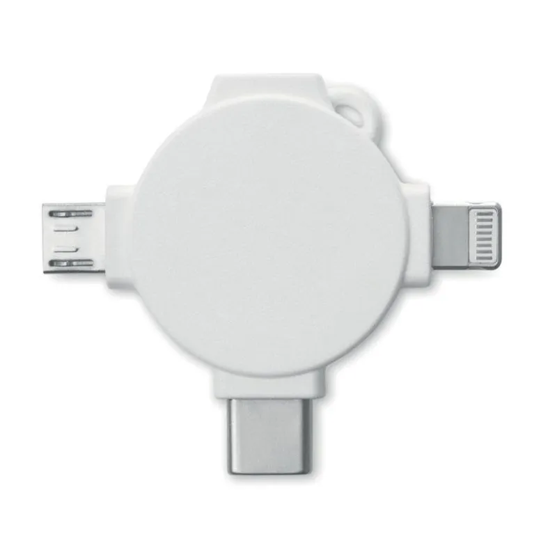 Adaptador con cable 3 en 1 personalizable con logotipo