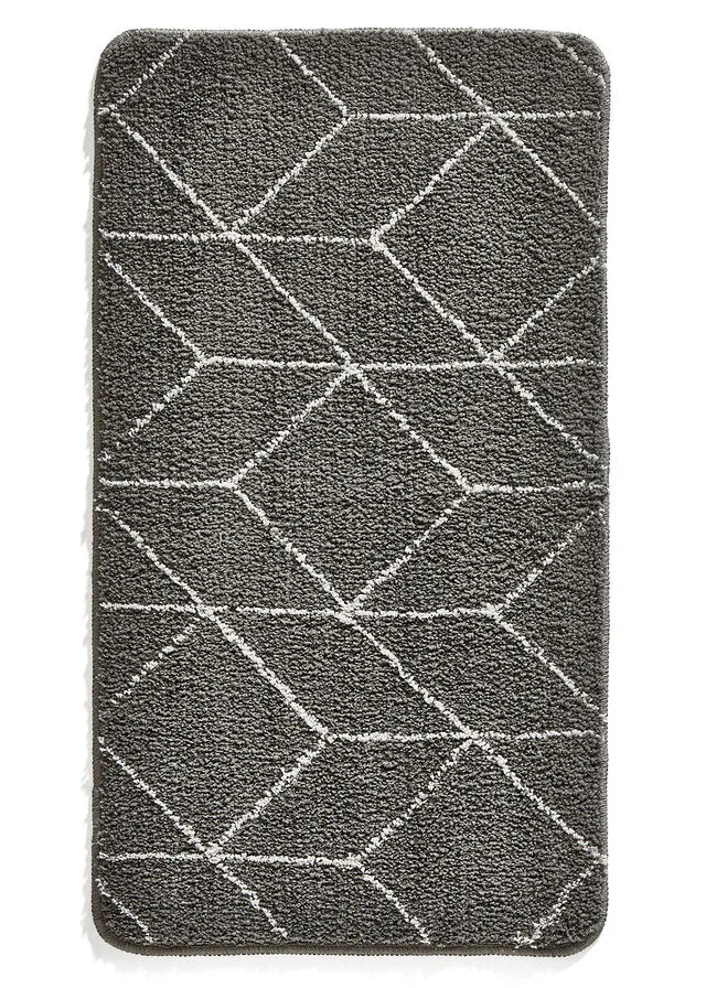Alfombra de baño con estampado gráfico Gris