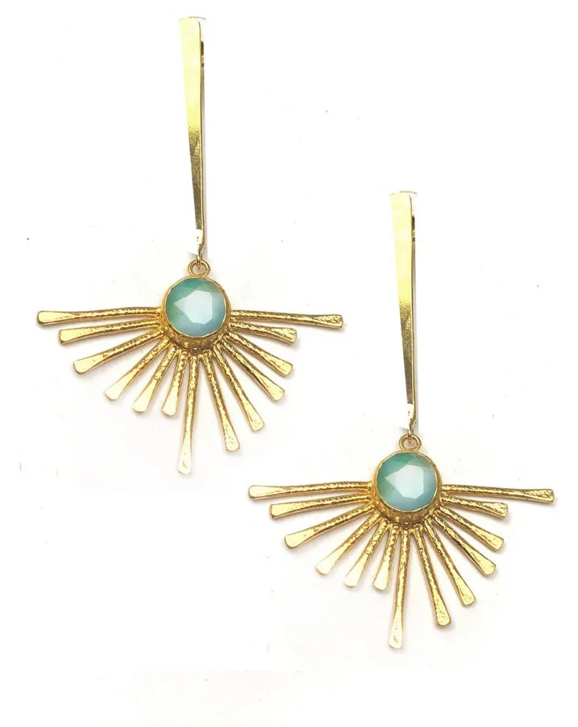 Alta bisueteria, pendientes largos mujer azul cielo, pendientes rayos