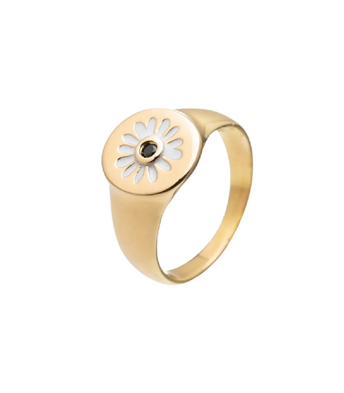 ANILLO AGATHA ANCHO CIAM MARGARITA BLANCA DORADO  2240406270