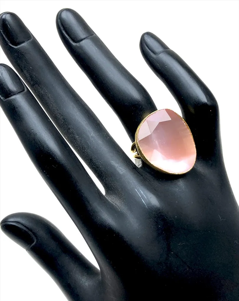 ANILLOS DE PIEDRA ROSA MEDIDA AJUSTABLE A SU DEDO