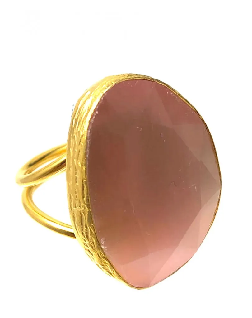 ANILLOS DE PIEDRA ROSA MEDIDA AJUSTABLE A SU DEDO