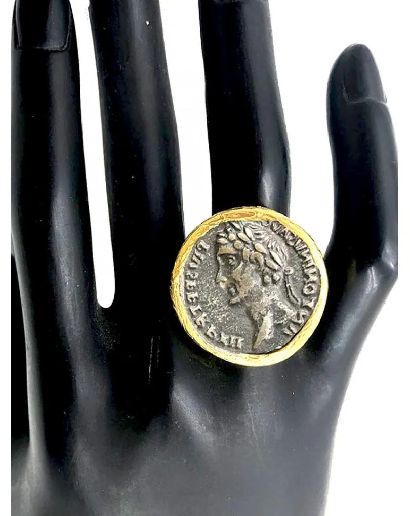 ANILLOS MUJER DE MONEDAS MEDIDA AJUSTABLE CON BAÑO DE ORO