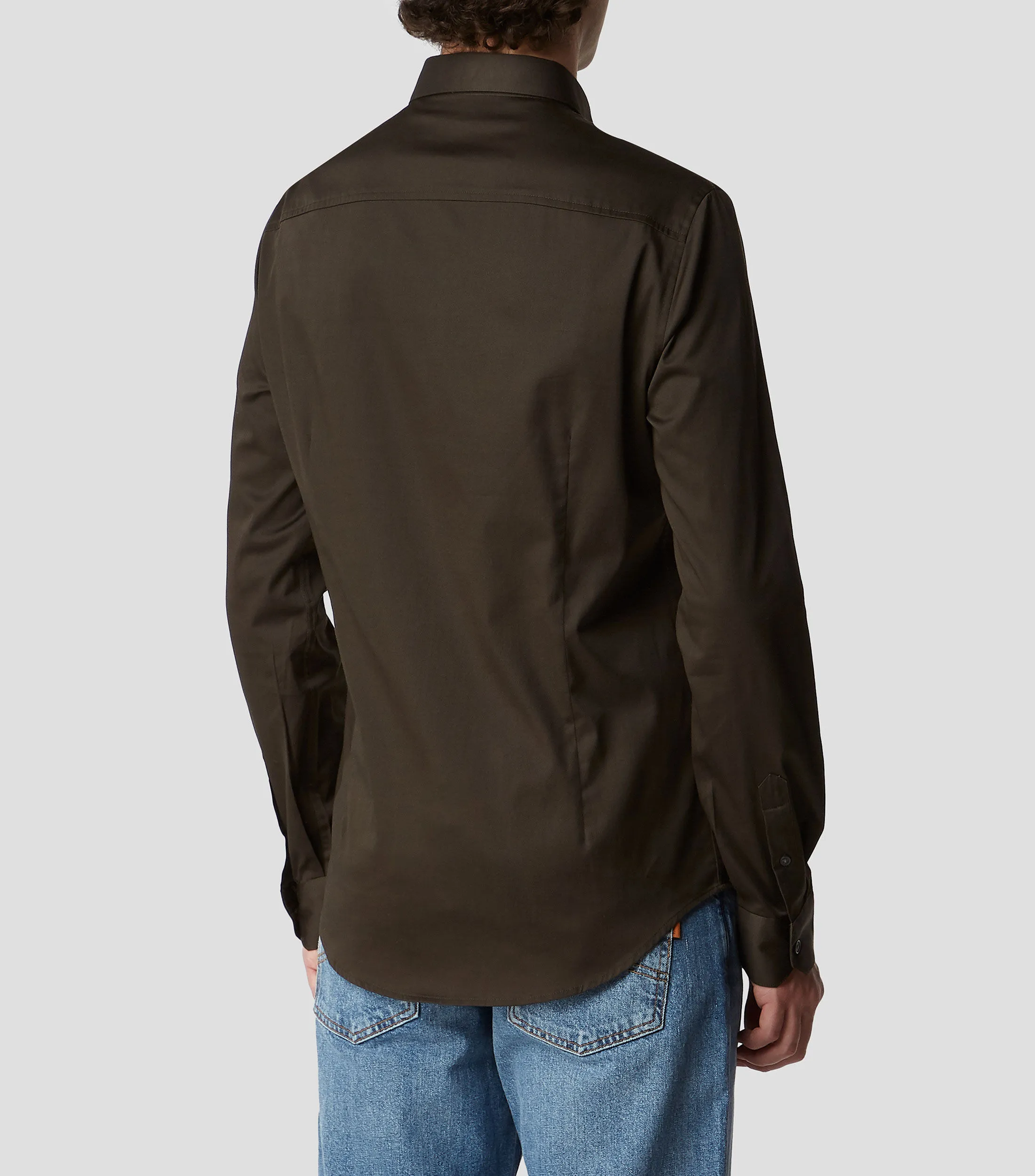 Armani Exchange Camisa lisa manga larga Hombre