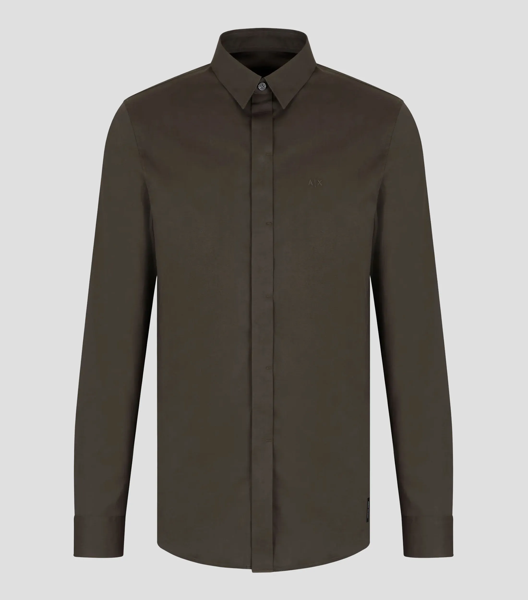 Armani Exchange Camisa lisa manga larga Hombre