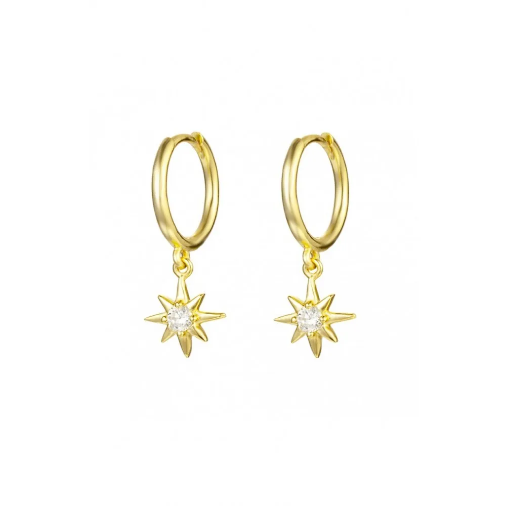 Aro con Estrella & Circonita Oro