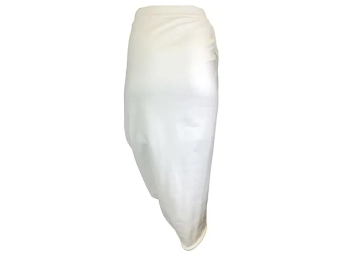 Autre Marque Dries Van Noten Falda midi asimétrica de punto drapeado blanca Habrina Blanco 
