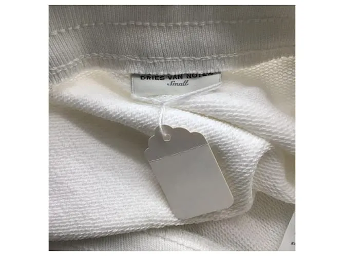 Autre Marque Dries Van Noten Falda midi asimétrica de punto drapeado blanca Habrina Blanco 