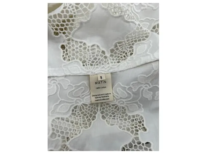 Autre Marque MATIN Vestidos T.US 8 Algodón Blanco 