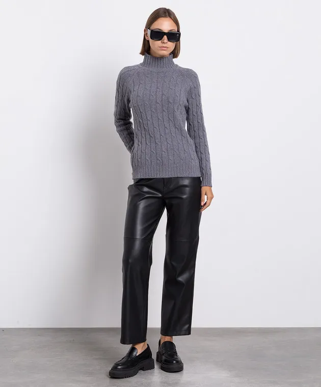 Babe Pay Pls Gray sweater made of cashmere in a textured pattern