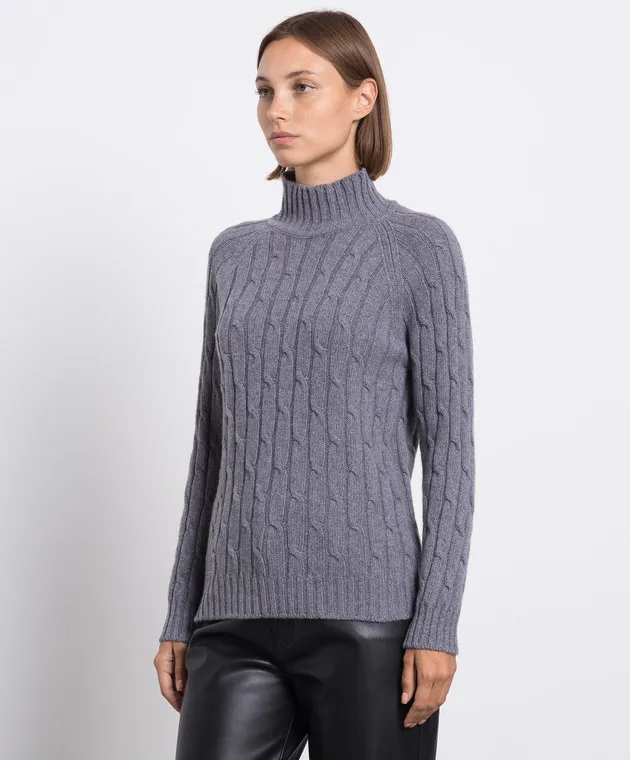 Babe Pay Pls Gray sweater made of cashmere in a textured pattern
