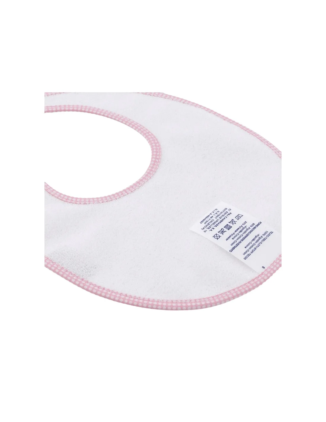 Babero redondo velcro Essentia Corazones Rosa de Cambrass