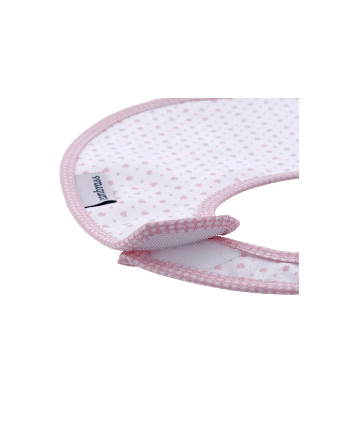 Babero redondo velcro Essentia Corazones Rosa de Cambrass