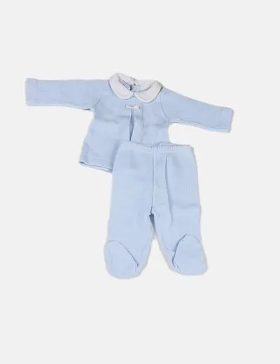 Babidu Conjutno azul punto detalle lazo