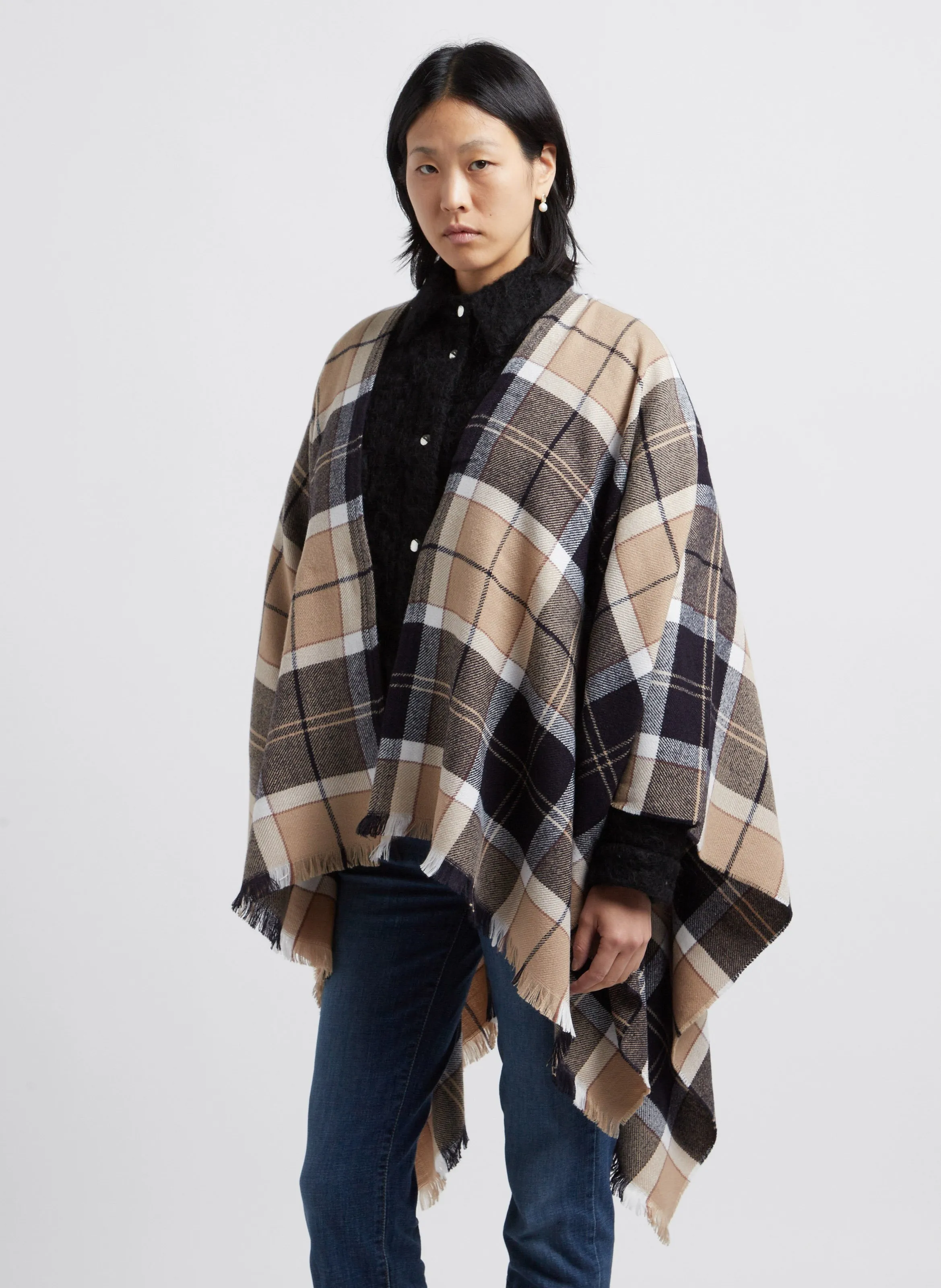 BARBOUR Bufanda de cuadros en beige