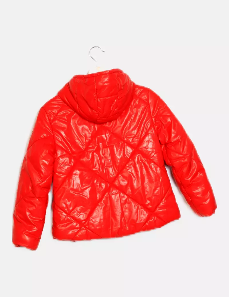 Benetton Chaqueta roja acolchada