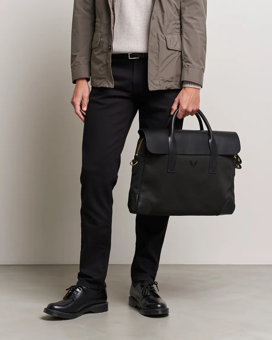 Bennett Winch Canvas Briefcase Black