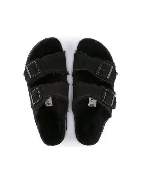 Birkenstock Arizona con lana en negro