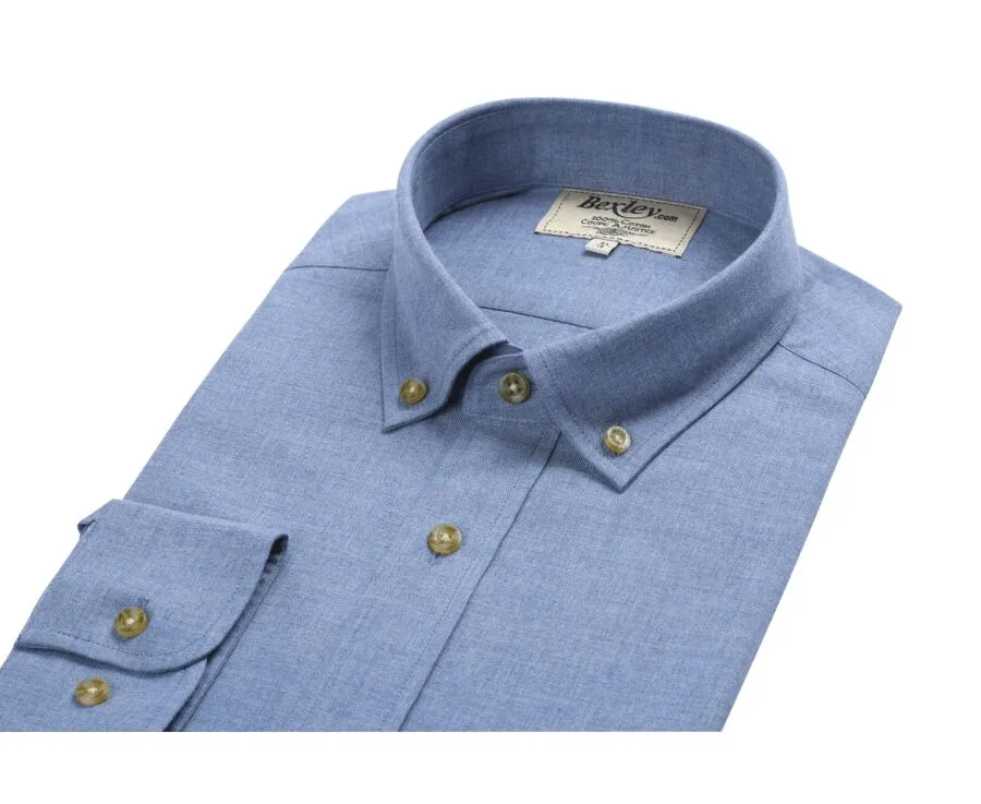 BLUE MELANGE FLANNEL SHIRT  POCKET  ALEXANDER