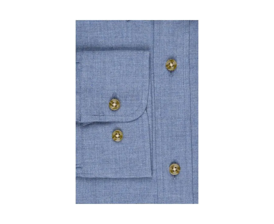 BLUE MELANGE FLANNEL SHIRT  POCKET  ALEXANDER