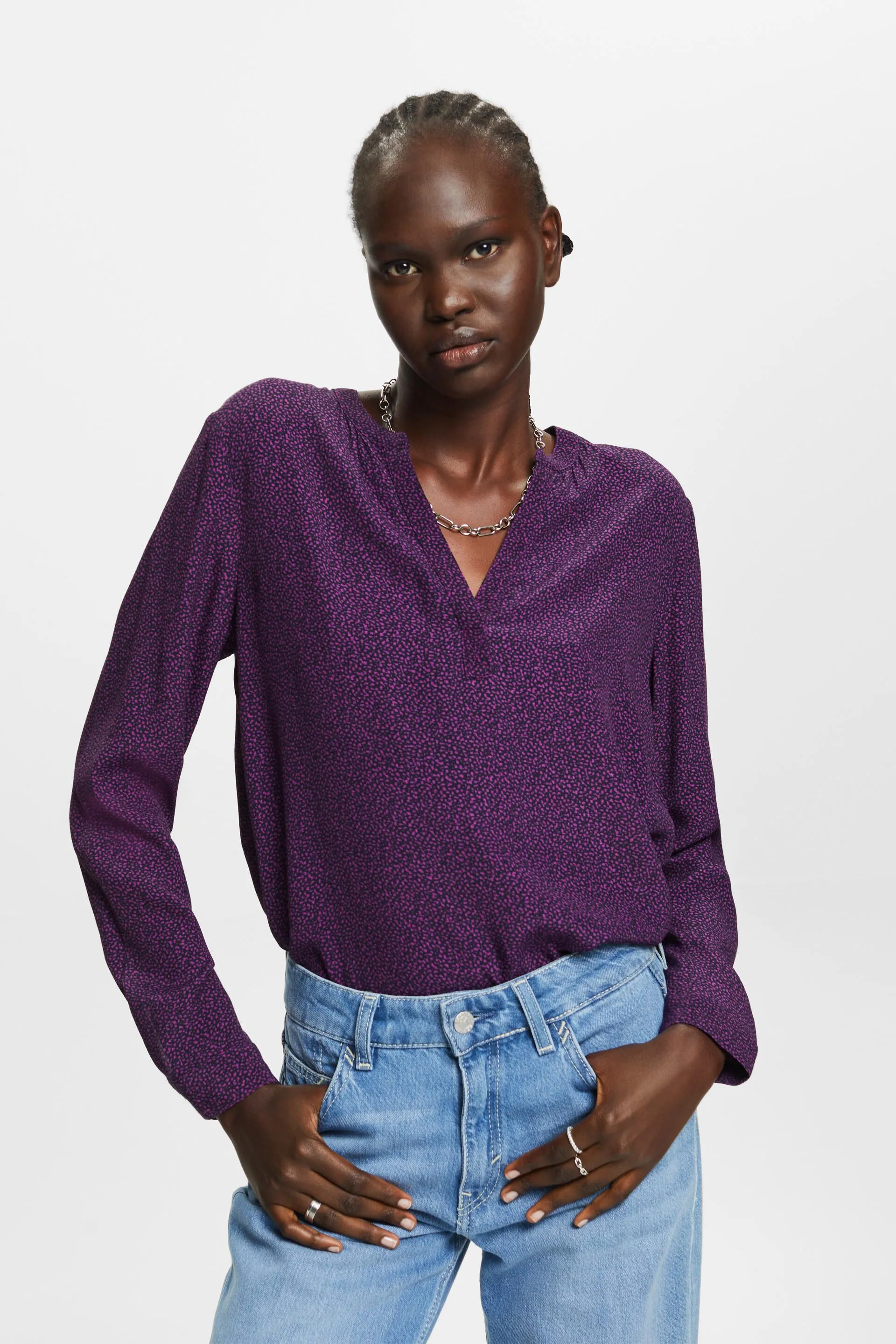 Blusa con estampado, LENZING™ ECOVERO™