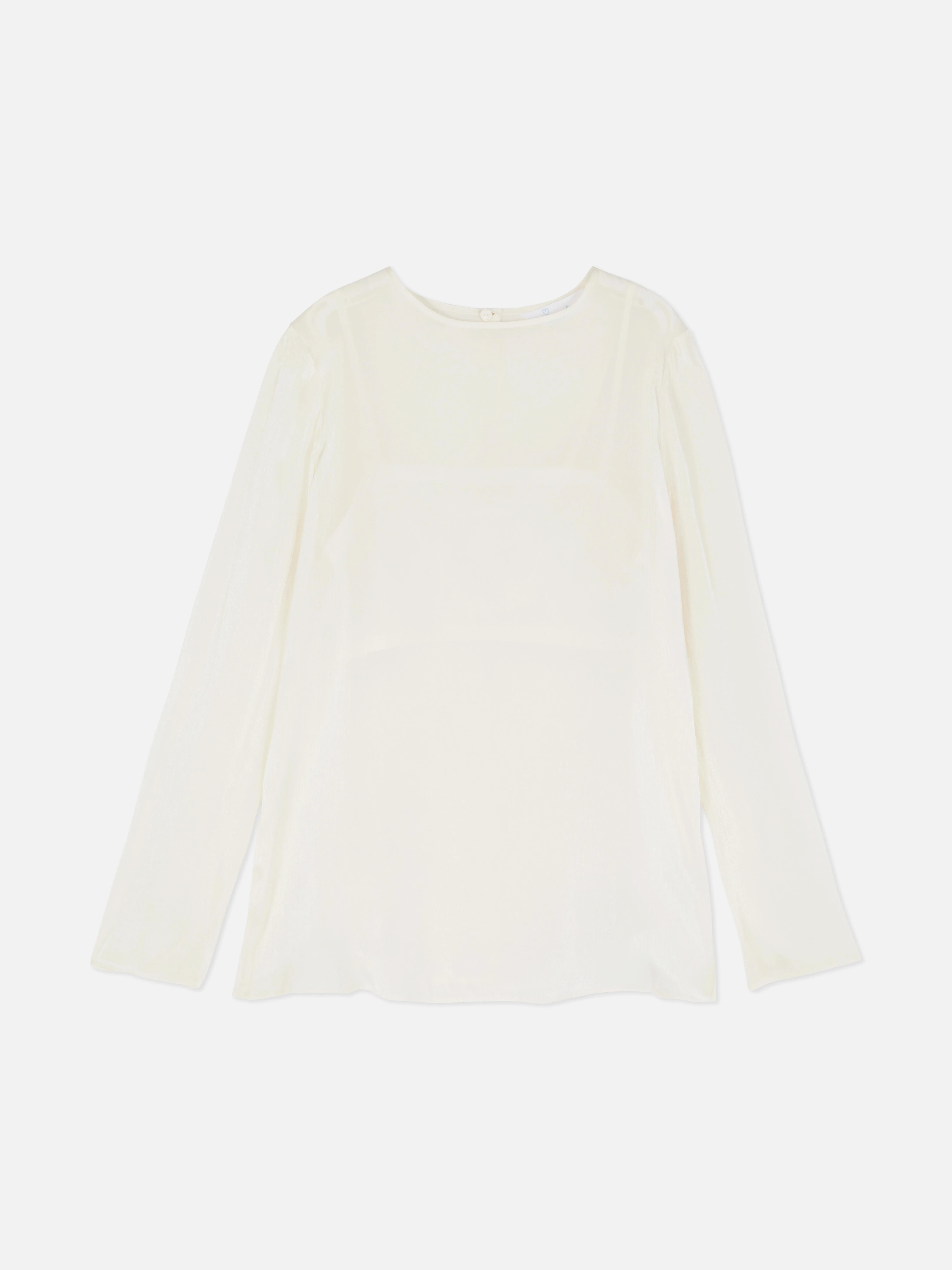 Blusa de manga larga brillante