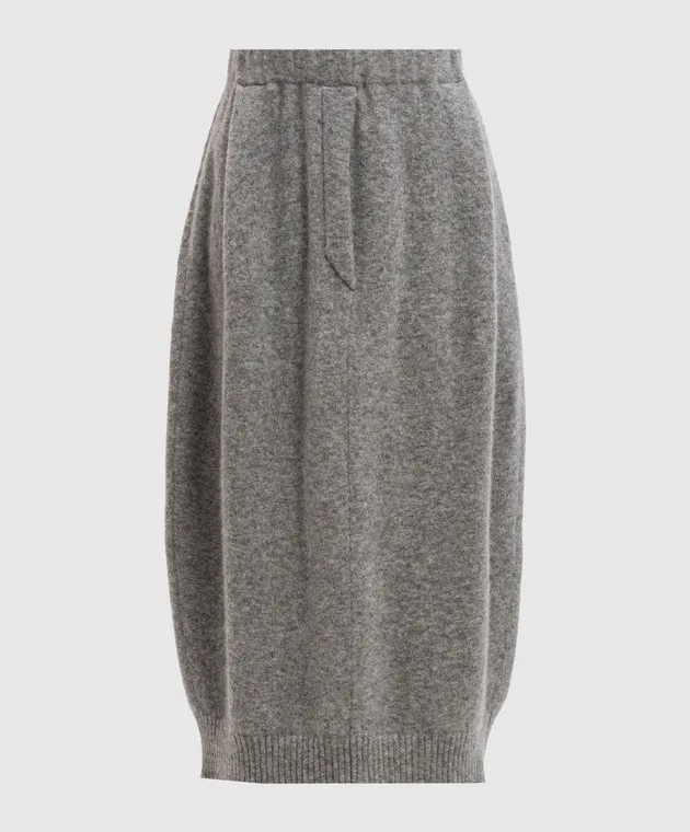 BOBOUTIC Gray melange cashmere and silk skirt