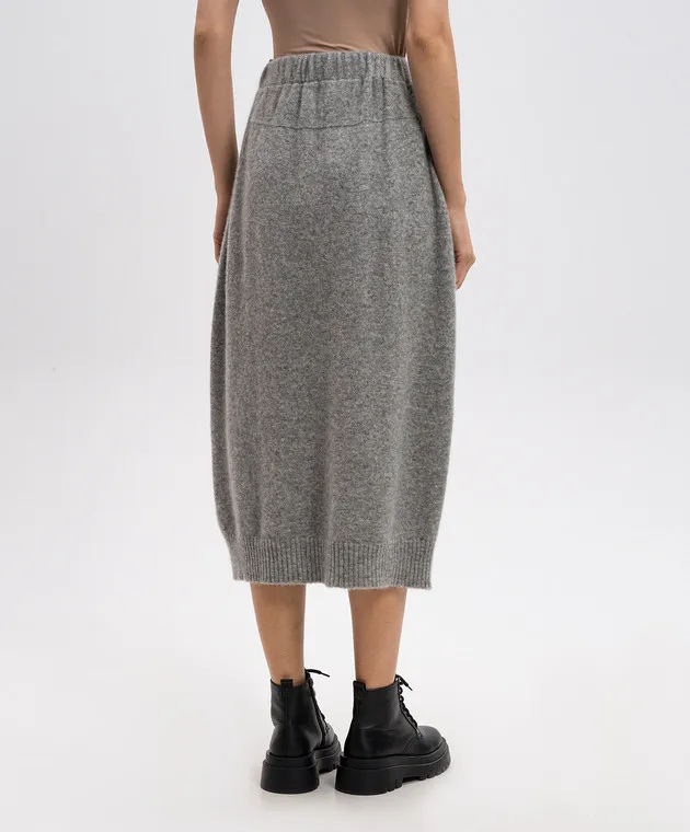 BOBOUTIC Gray melange cashmere and silk skirt