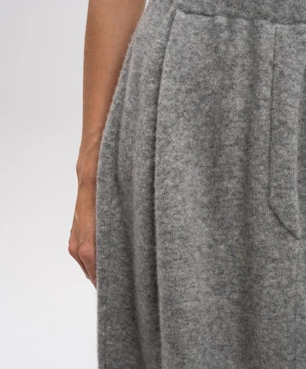 BOBOUTIC Gray melange cashmere and silk skirt
