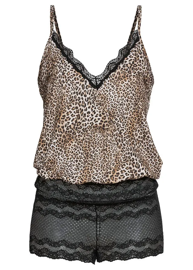 BODY CON ABERTURA LEOPARDONEGRO ESTAMPADO