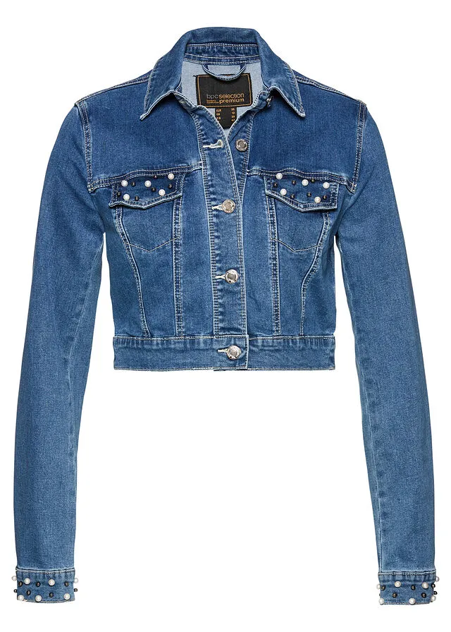 Bolero vaquero con perlas Denim