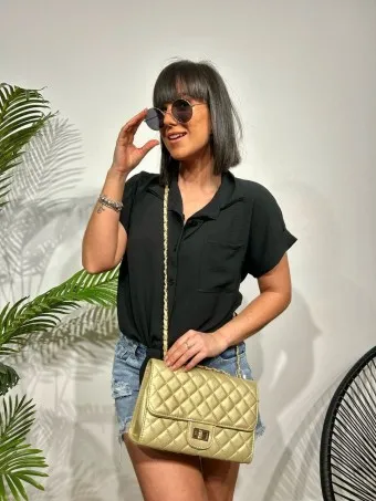 Bolso Acolchado Cadena CHARLENE Oro