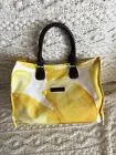 Bolso de playa grande de lona con diseño de flores Longchamp raro