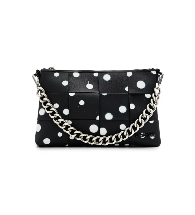 Bolso trenzado gotas negro