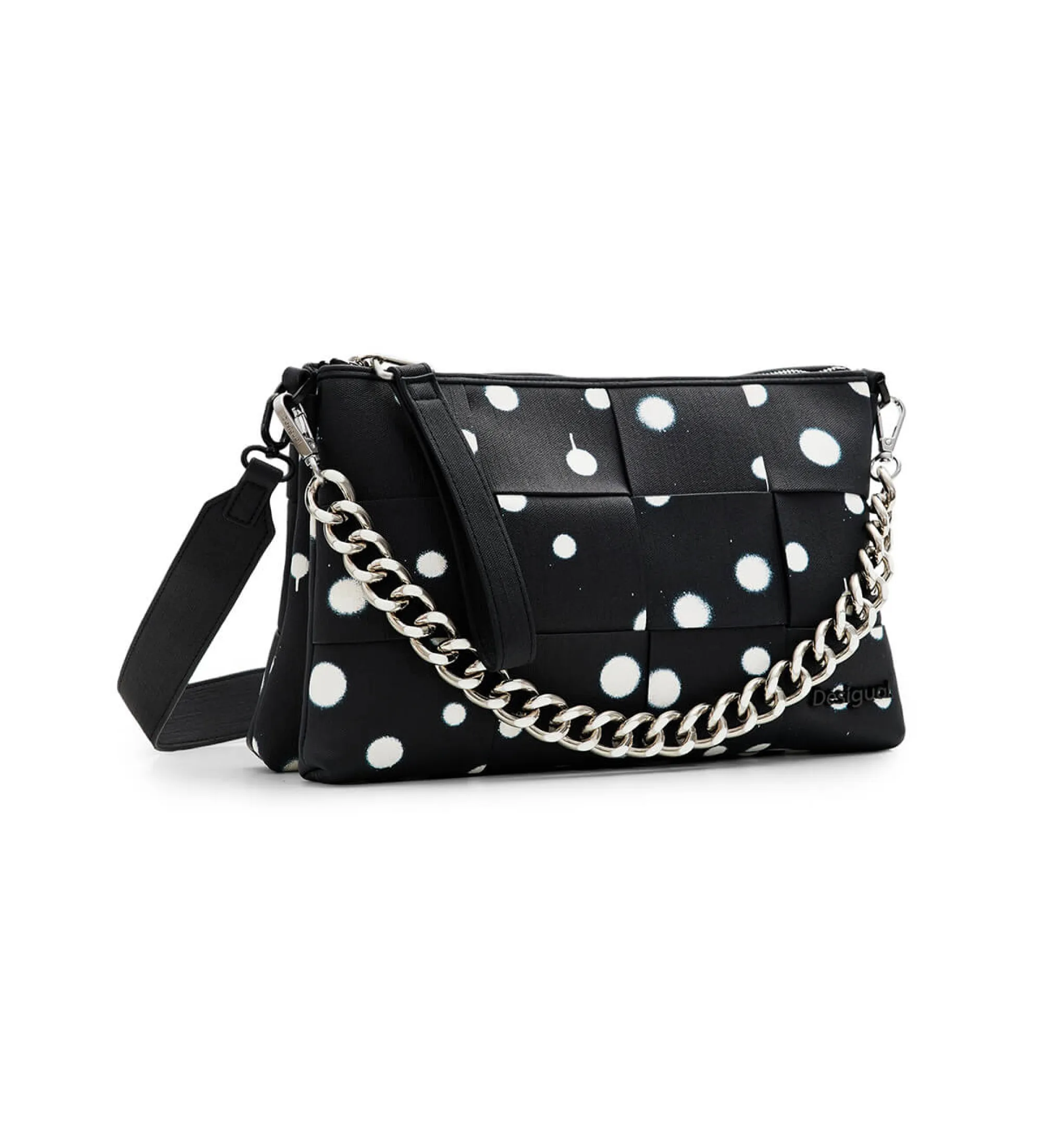 Bolso trenzado gotas negro