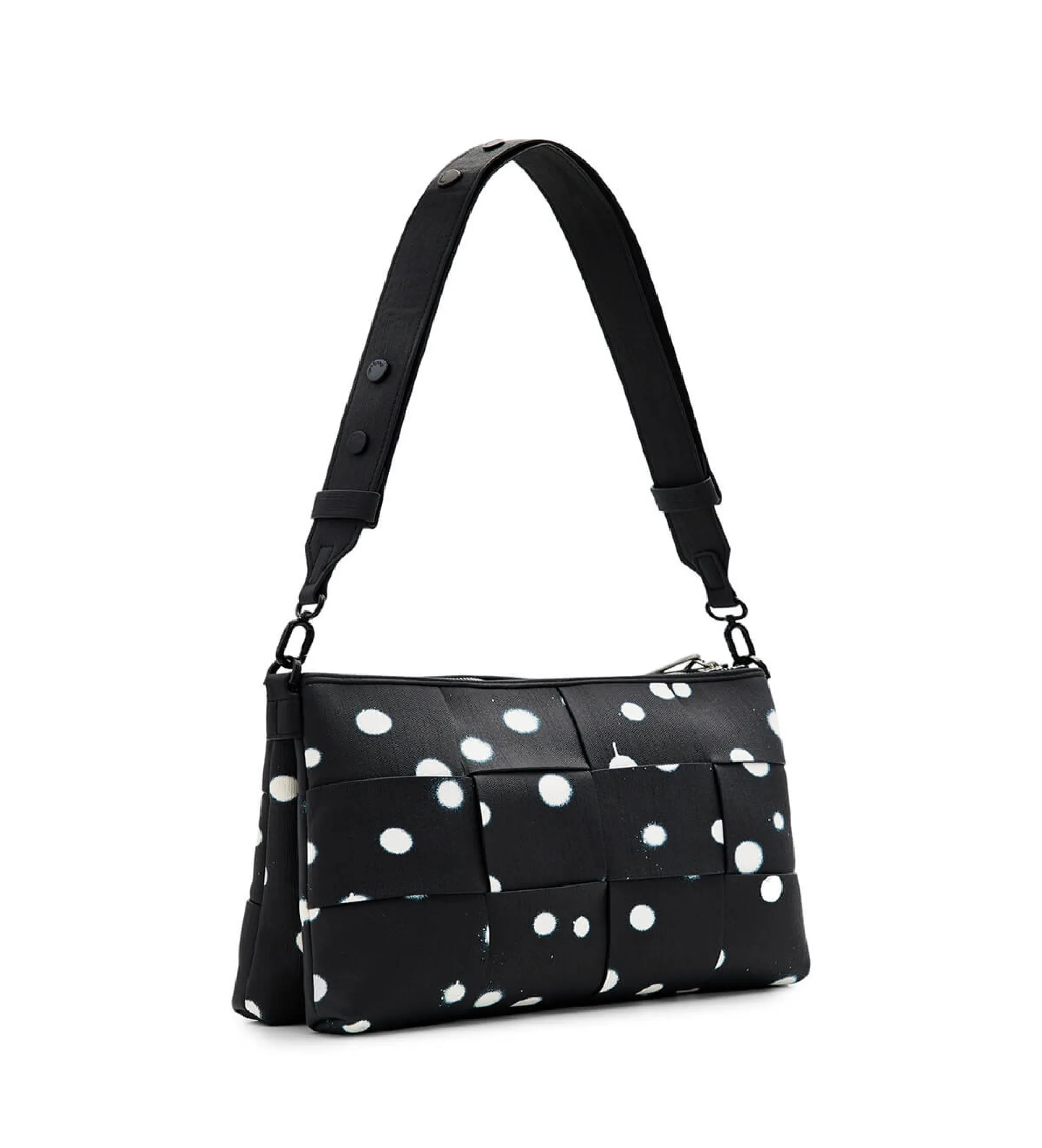 Bolso trenzado gotas negro