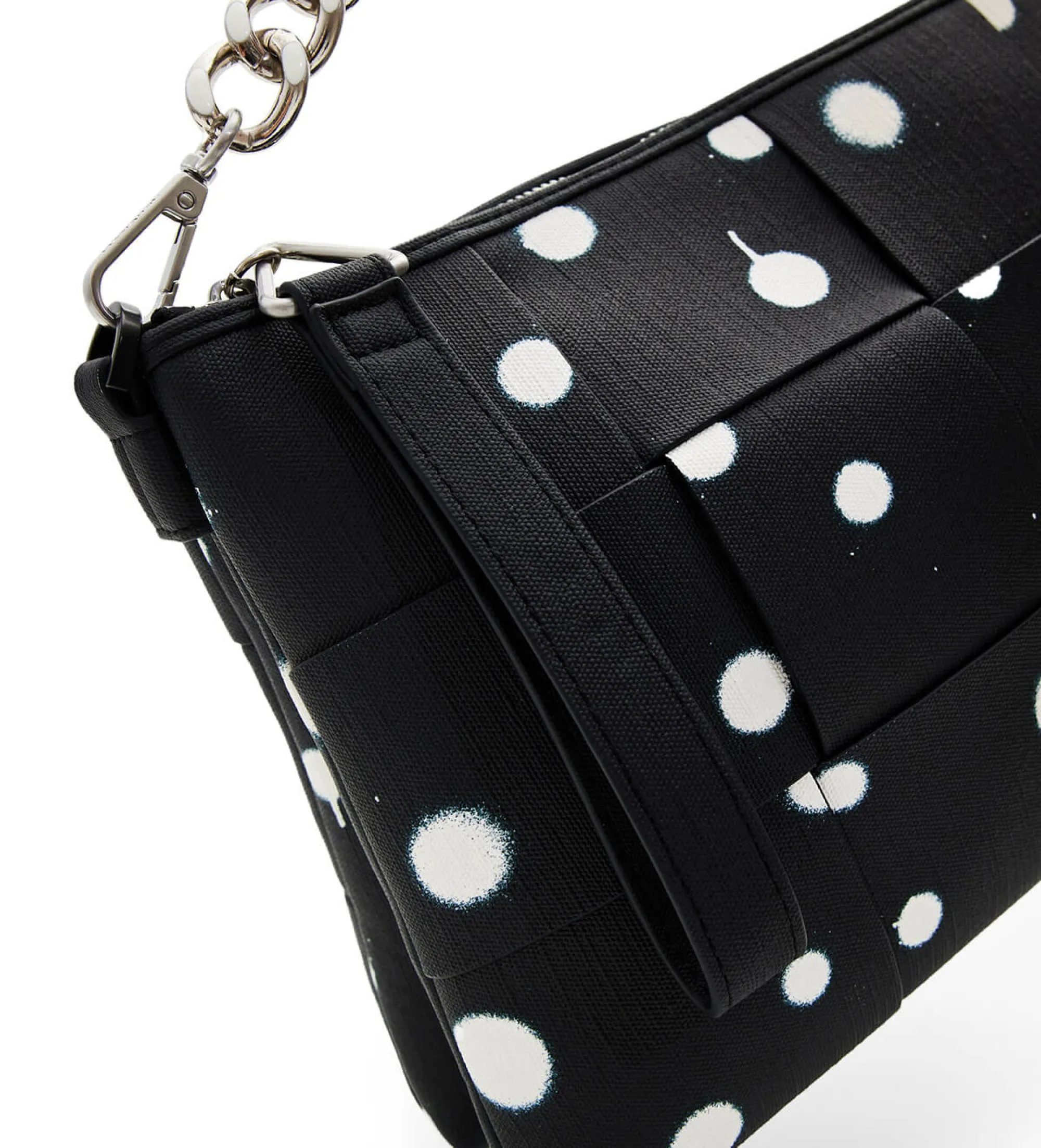 Bolso trenzado gotas negro