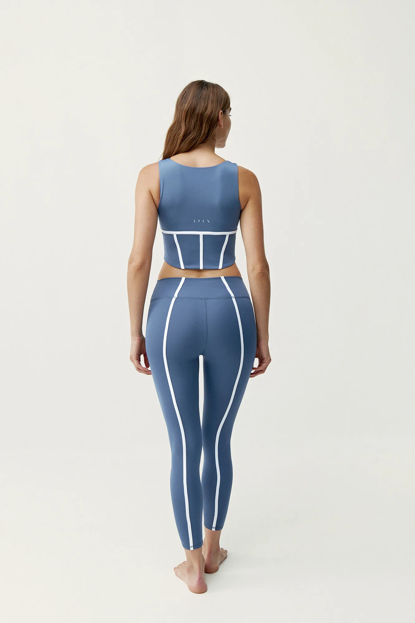 Born Living Yoga Top Vani Bluestone/White