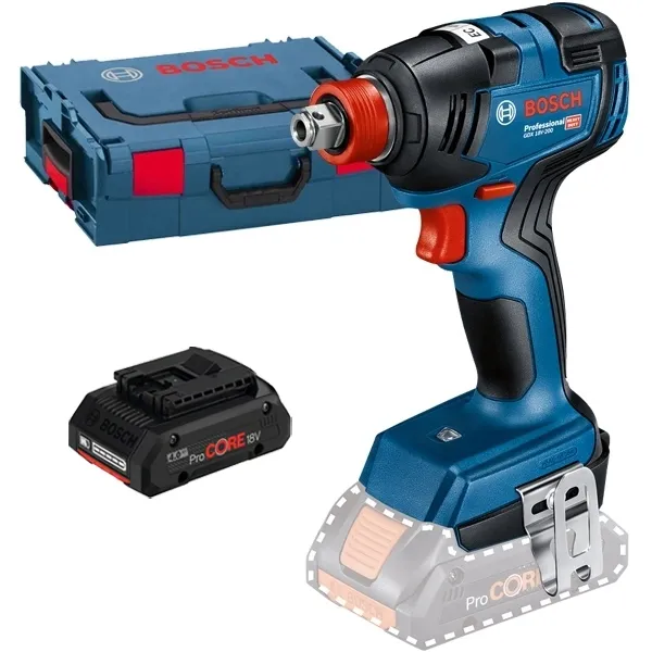 BOSCH  GDX 18V200  ATORNILLADORA CON IMPACTO SIN BATERíAS Y CARGADORES, LIION, 18 V,  AH, 1/2 PULGADA CUADRADA Y 1/4 PULGAD