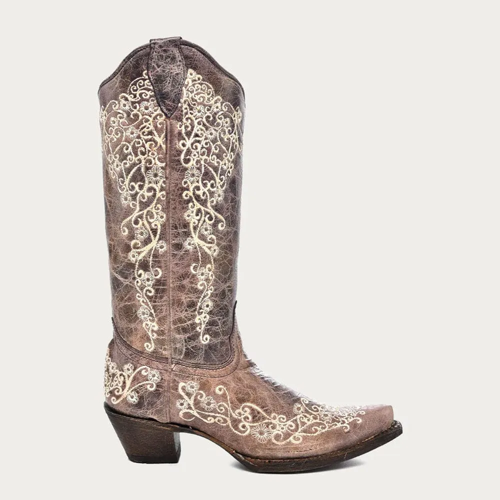 Bota Casual Creter Bone Embroidery Brown
