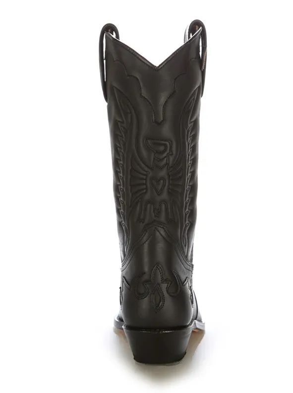Bota cowboy mexicana negra a medida
