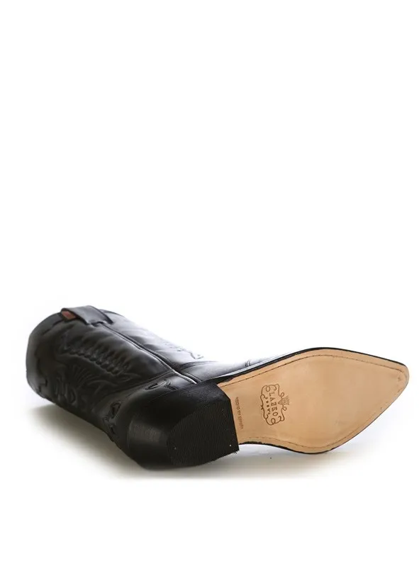 Bota cowboy mexicana negra a medida
